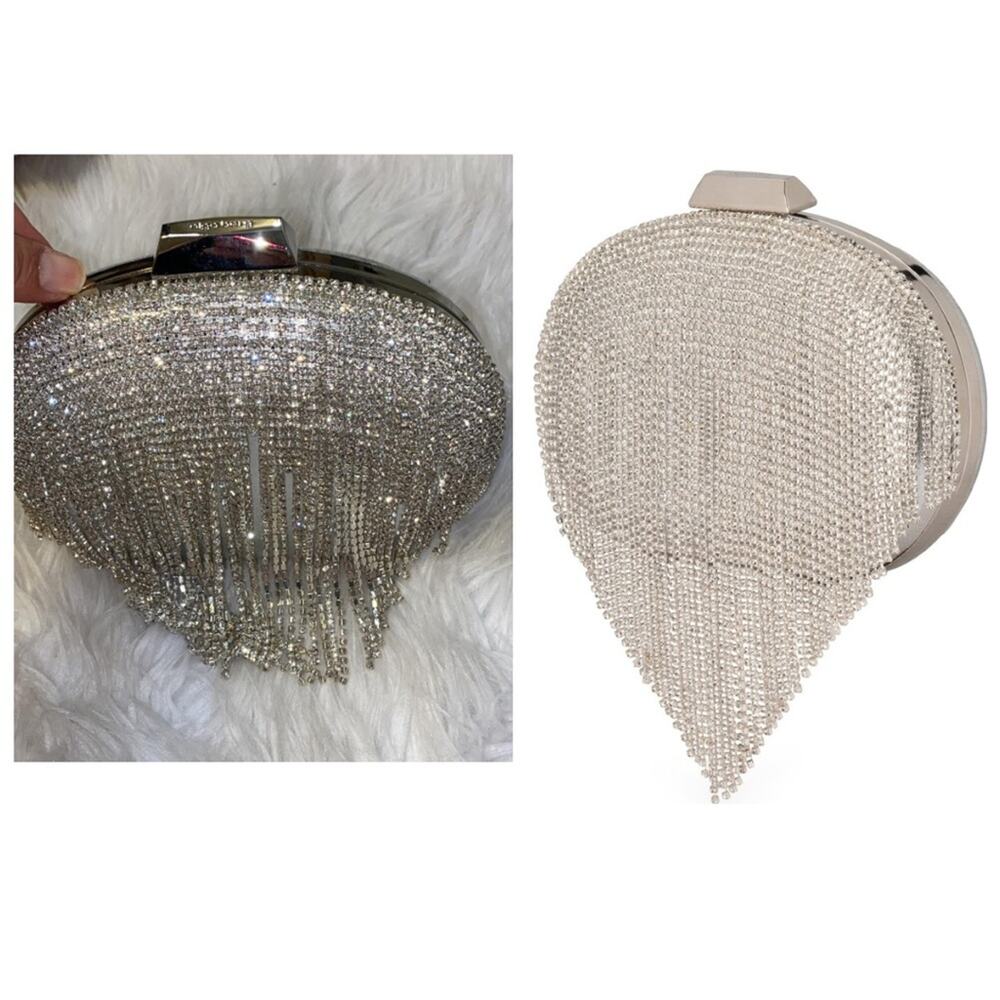 Olga Berg Bria Crystal Fringe Clutch - Picture 2 of 11